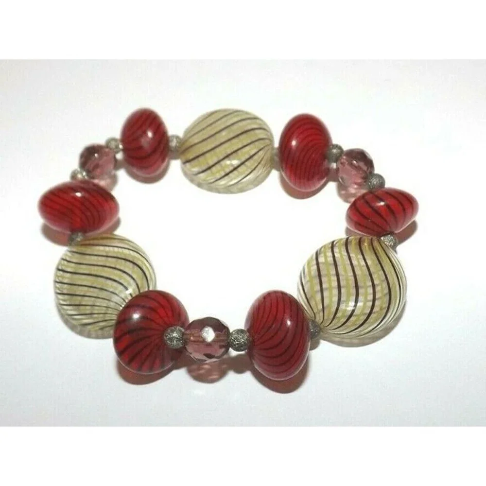 Vintage Venetian Murano Glass Bubbles Beaded Bracelet